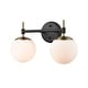 preview thumbnail 2 of 14, 929 Lighting 2 Light Bathroom Vanity Fixture with Opal Glass Shades