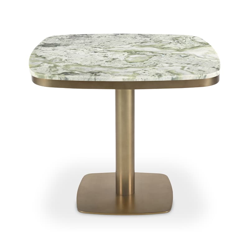 Aurelle Home Antique Brass Marble-Top Cafe Table