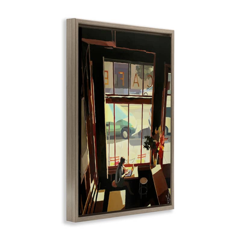Stupell Tranquil Cafe Environment Framed Floater Canvas Wall Art Design By Keith Thomson