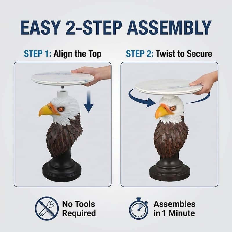 Eagle Head Accent Table Animal Statue End Tables Livingroom