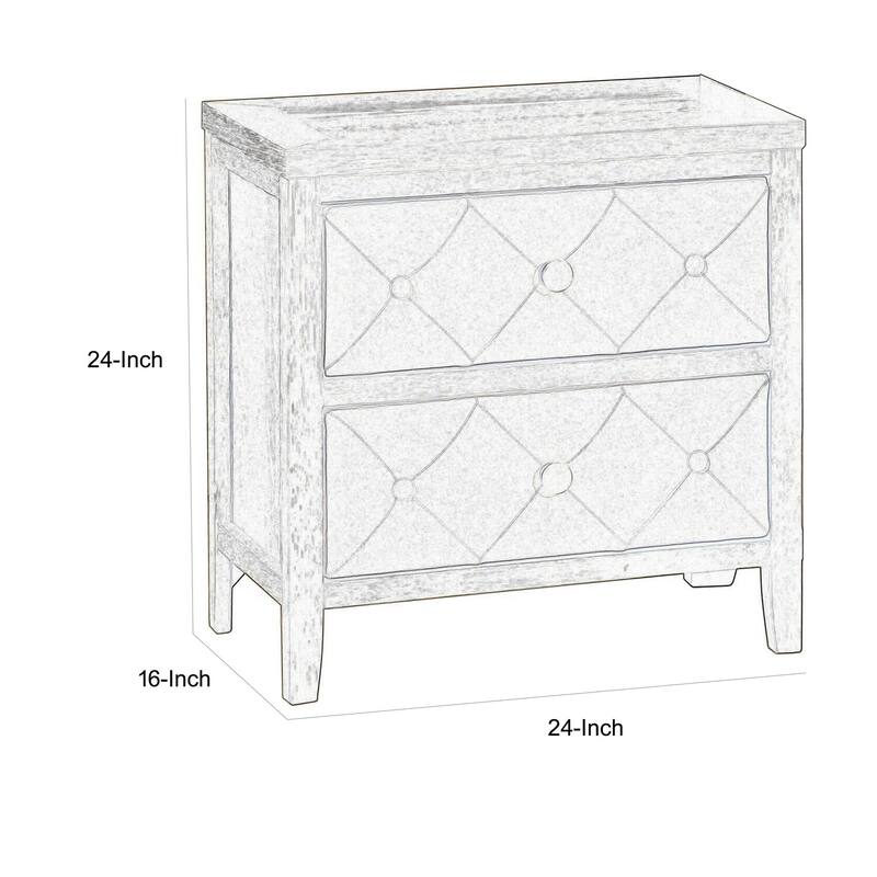 Cherry Espresso Brown 2 Drawer 16 in. W Nightstand with Sturdy Hardware and Ample Storage