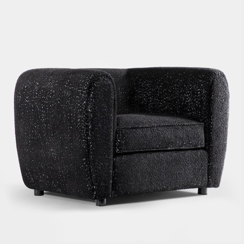 Furniture of America Vanessa Modern Curved Arms Boucle Sofa Set with Seat Cushion and Wooden Legs, 2-Piece or 3-Piece Options