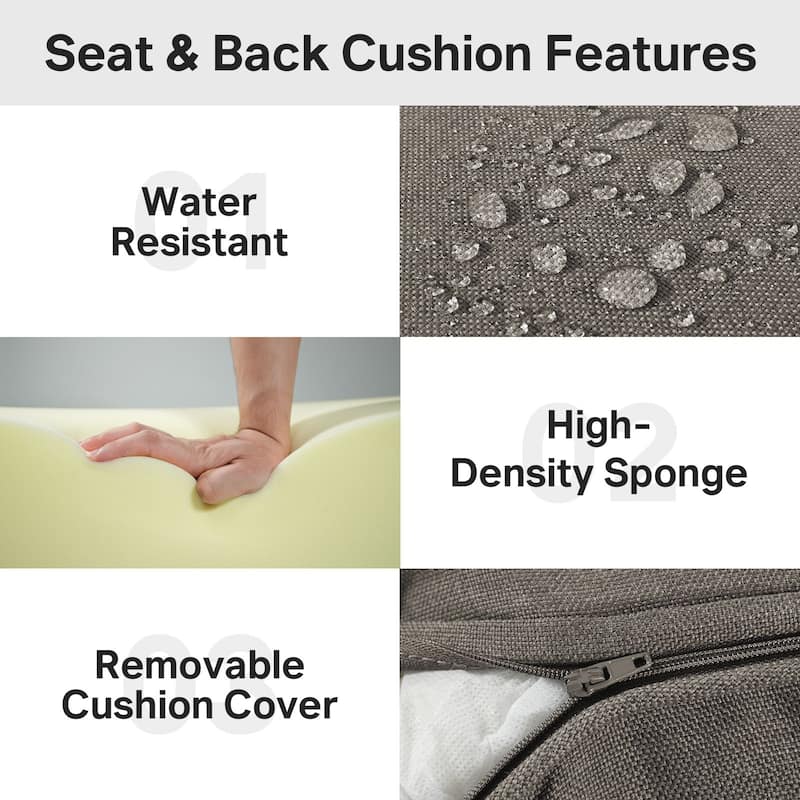 22" W x 24" D x 6" T Water & Fade Resistant Outdoor Lounge Chair Replacement Cushion Set