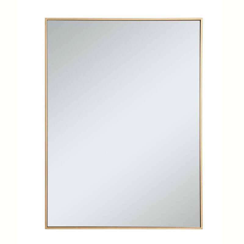 Elegant Lighting Eternity 30" x 40" Rectangular Beveled Metal Framed - Brass