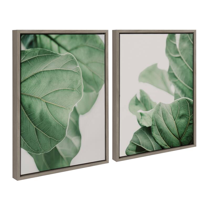 Kate and Laurel Sylvie Plant Study Framed Canvas Set by Alicia Abla