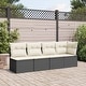 preview thumbnail 101 of 152, vidaXL Patio Sofa with Cushions Outdoor Seating Sectional Sofa Poly Rattan