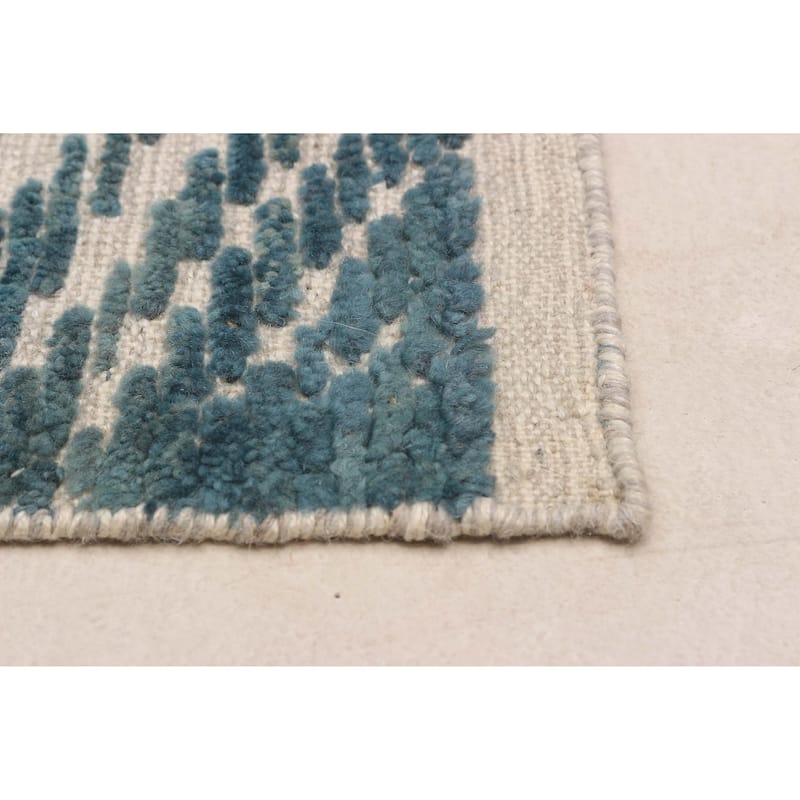 ECARPETGALLERY Hand-knotted Tangier Turquoise Wool Rug - 6'1 x 9'4
