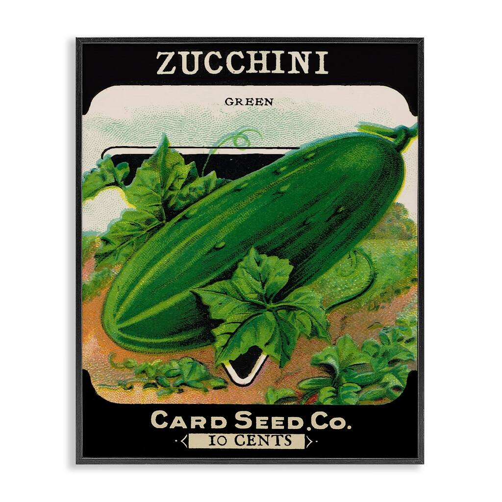 Stupell Vintage Garden Zucchini Framed Giclee Art Design By Lil' Rue