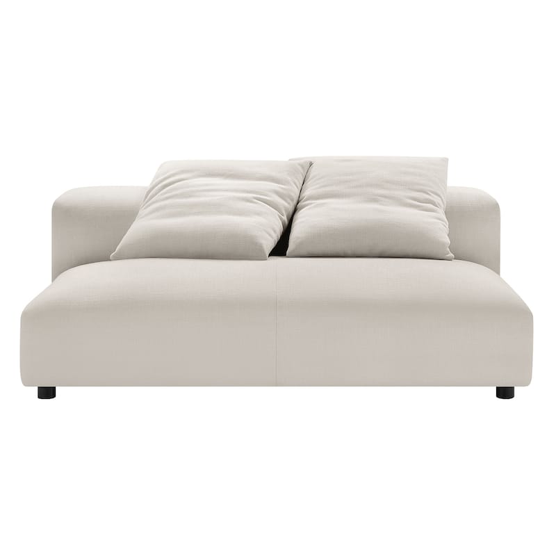Solace 2-Piece Modular Upholstered Fabric Sectional Sofa With Chaise