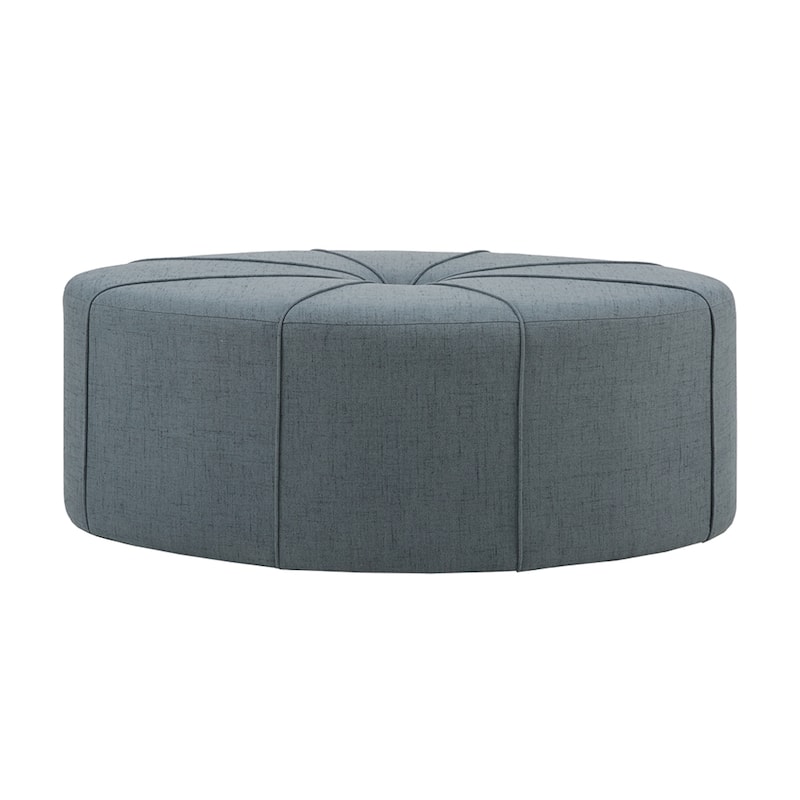 Roomfitters 48-Inch Large Oval Cocktail Ottoman, Modern Upholstered Coffee Table Footstool for Living Room