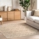 preview thumbnail 1 of 13, Nuloom Úna Lattice SplashGuard Machine Washable Area Rug 5' x 8' - Tan - Rectangle