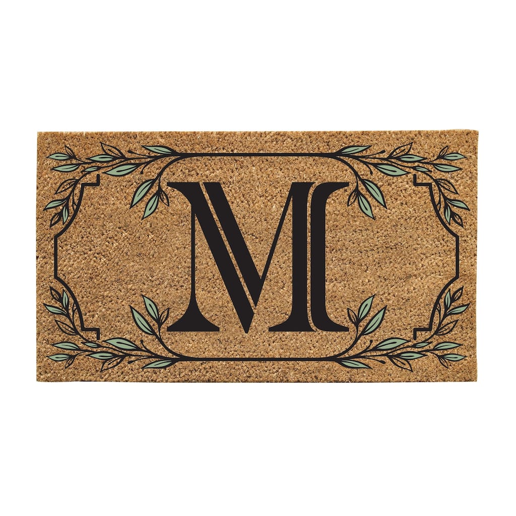 28 in. x 16 in. Monogram Coir Mat, Letter "M"