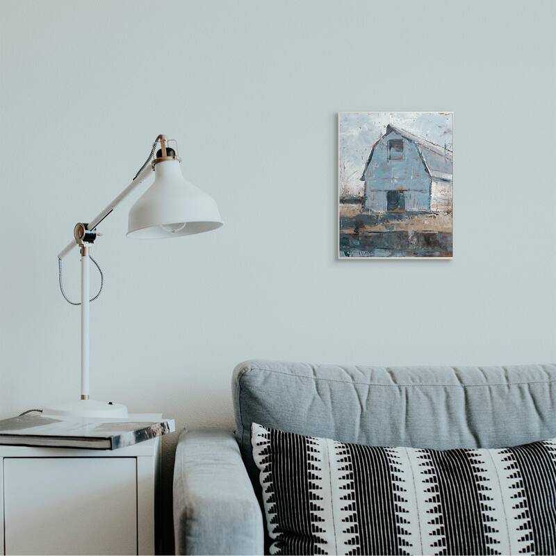 Stupell Abstract Distressed White Barn Farm Architecture Wood Wall Art