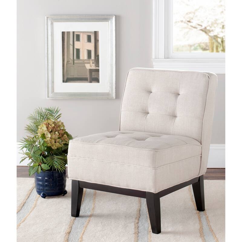 SAFAVIEH Shawanda Beige Armless Club Chair - 22.4" x 27.8" x 31.8" - 22Wx28Dx32H