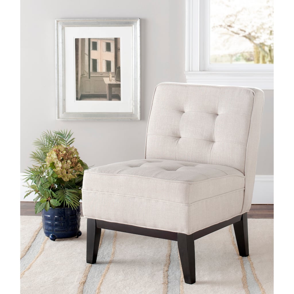 SAFAVIEH Shawanda Beige Armless Club Chair - 22.4" x 27.8" x 31.8" - 22Wx28Dx32H