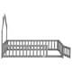 preview thumbnail 30 of 109, Twin/Full Montessori Toddler Floor Bed Frame, Modern House-Shaped Bed Frame with Fence and Full-Length Guardrails for Girls Boys