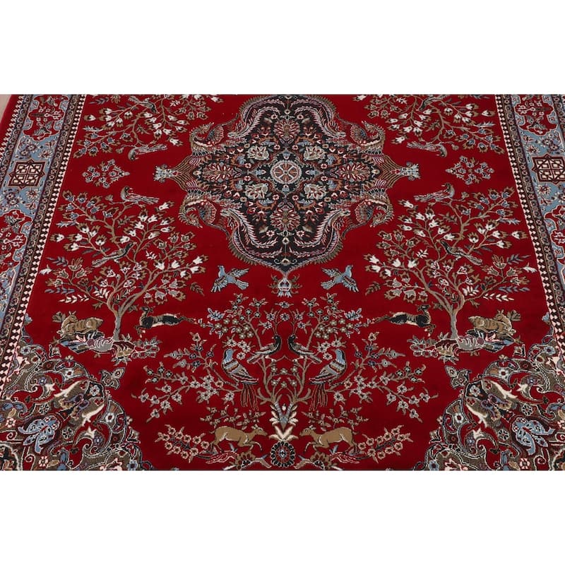 Animal Design Floral Kashan Turkish Area Rug Machine Made Carpet - 9'9" x 12'8"
