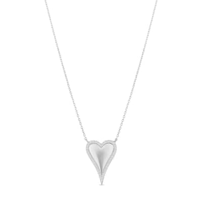 SHYMI Pave Outline Heart Necklace