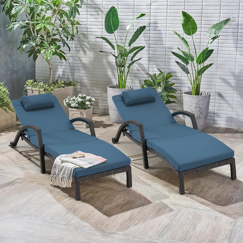 EROMMY Outdoor Patio Lounge Chair, Adjustable Recliner Outdoor Lounge Chairs, Multiple Colors Available