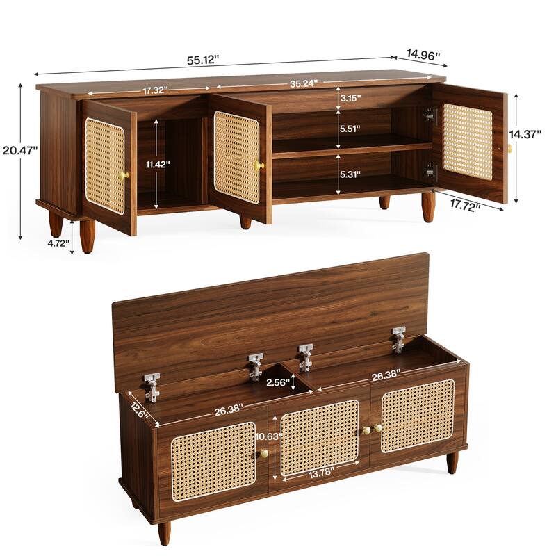 Lift Top Shoe Storage Bench, Entryway Shoe Cabinet with Seating, Shoe Rack Organizer for Entryway, Bedroom, Living Room