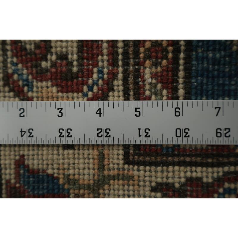 Hand Knotted Oriental 100% Wool Carpet Traditional Geometric Navy Blue & Blues Kazak Area Rug - 3' 0'' X 2' 1''