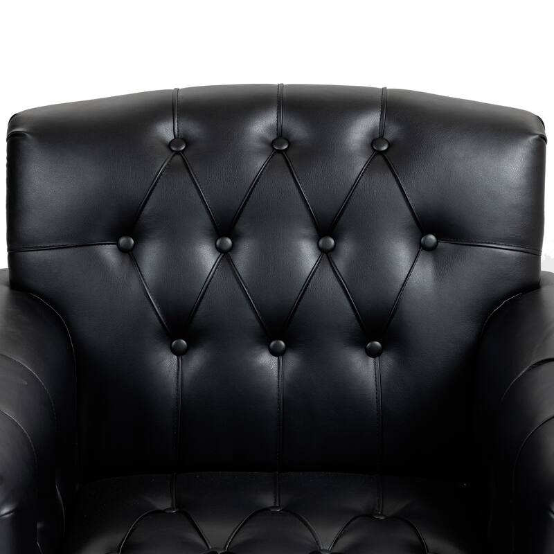 31" W Tufted Vegan Leather Accent Chairs for Living Room Set of 2
