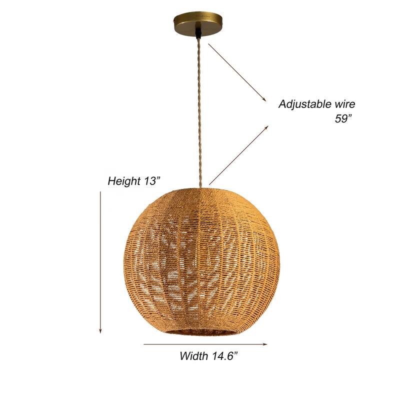 Woven Globe Shape Pendant Light
