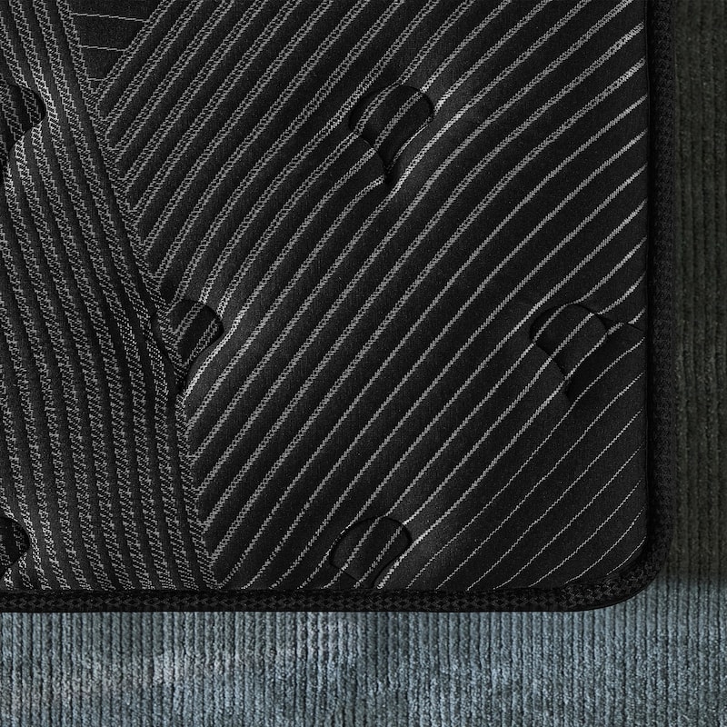 14 in. Medium Firm Gel Memory Foam Hybrid Breathable Knitted Cover Mattress - Black - King