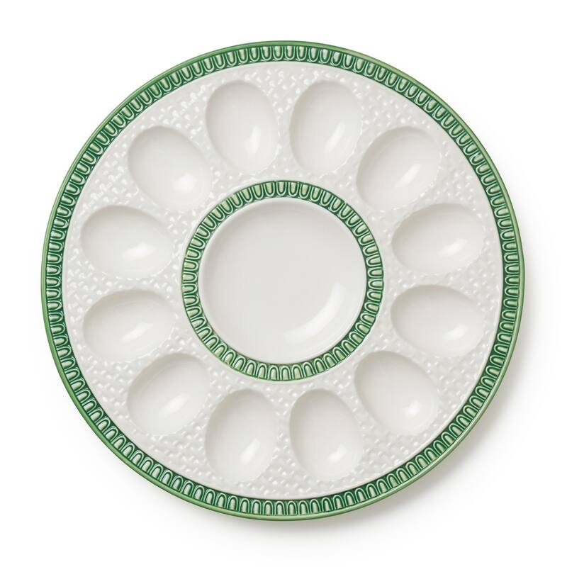 Certified International Le Jardin Embossed Rattan Egg Plate - 12.25"W x 12.25"D x 0.875"H