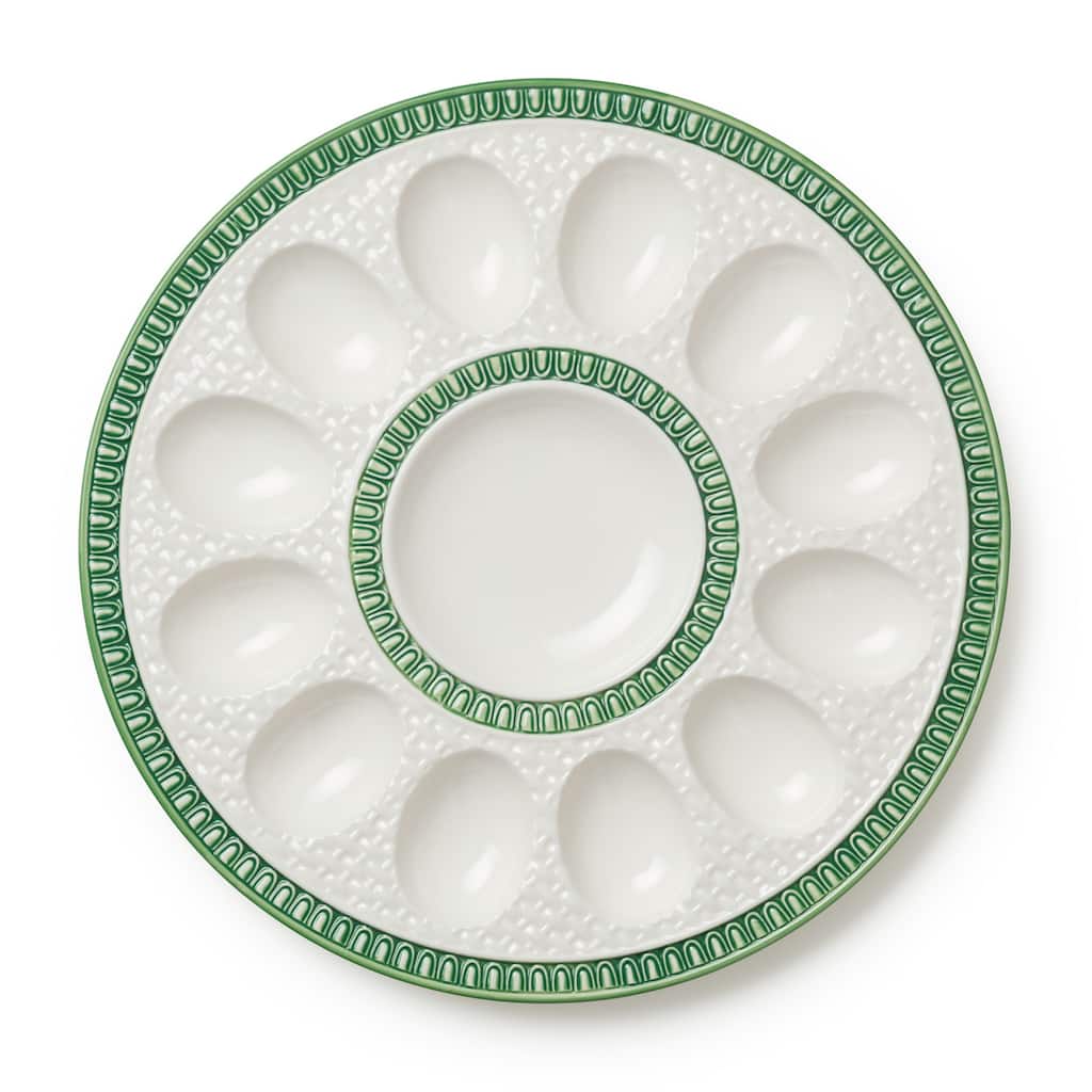 Certified International Le Jardin Embossed Rattan Egg Plate - 12.25"W x 12.25"D x 0.875"H