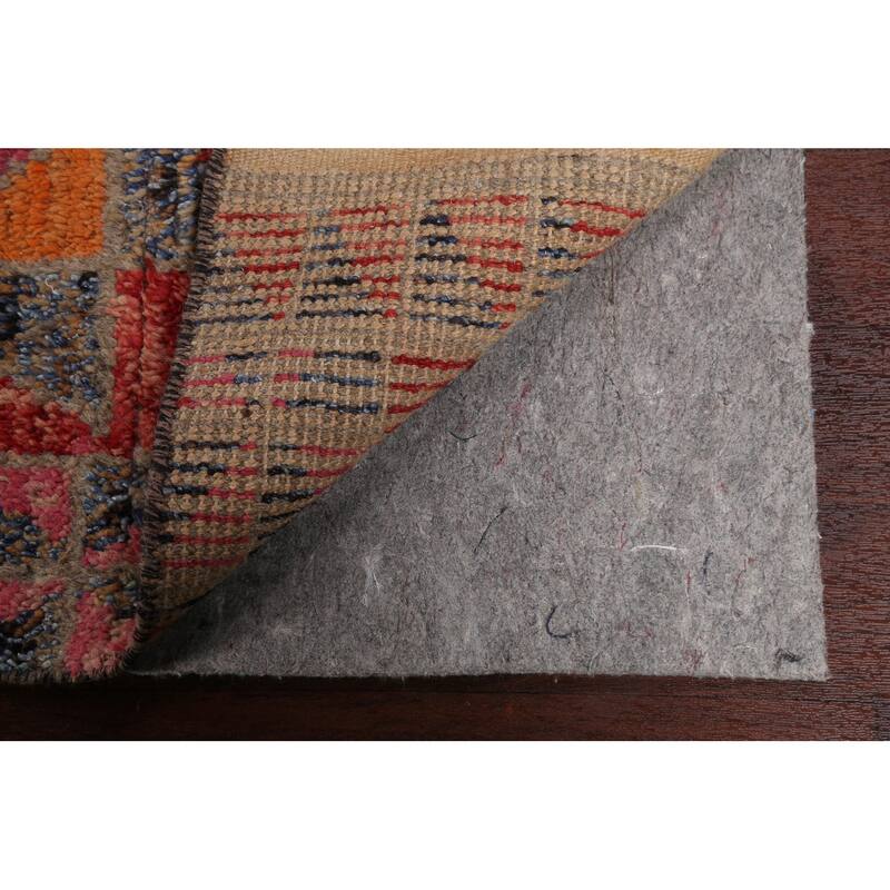 Geometric Moroccan Oriental Runner Rug Wool Handmade Staircase Carpet - 2'8" x 12'7"