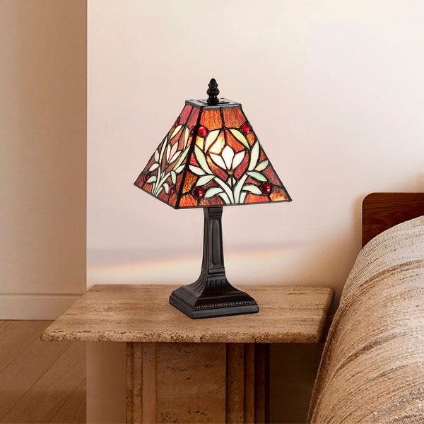 Warehouse of tiffany 2 light style exotic bird table lamp 2025