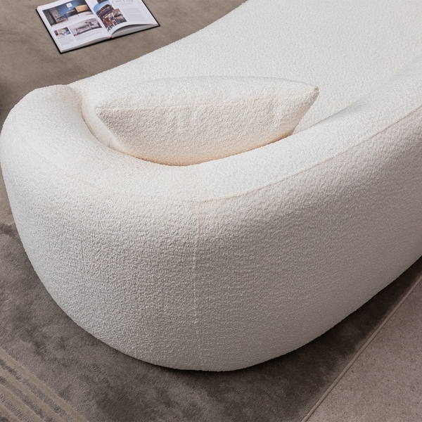 Boucle-Fabric Extra-Deep Seating Sofa, Modern, White - Bed Bath