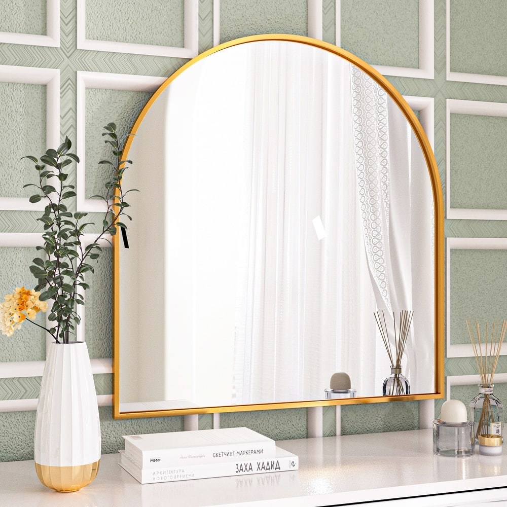 Arch Wall Mounted 34 x 32 Bathroom Vanity Mirror Unique Decor
