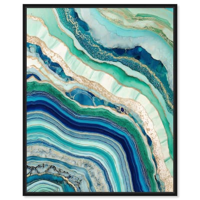 Blue Green Abstract Agate II Canvas by Art Remedy