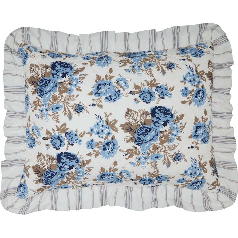 Annie Floral Sham - Blue or Portabella