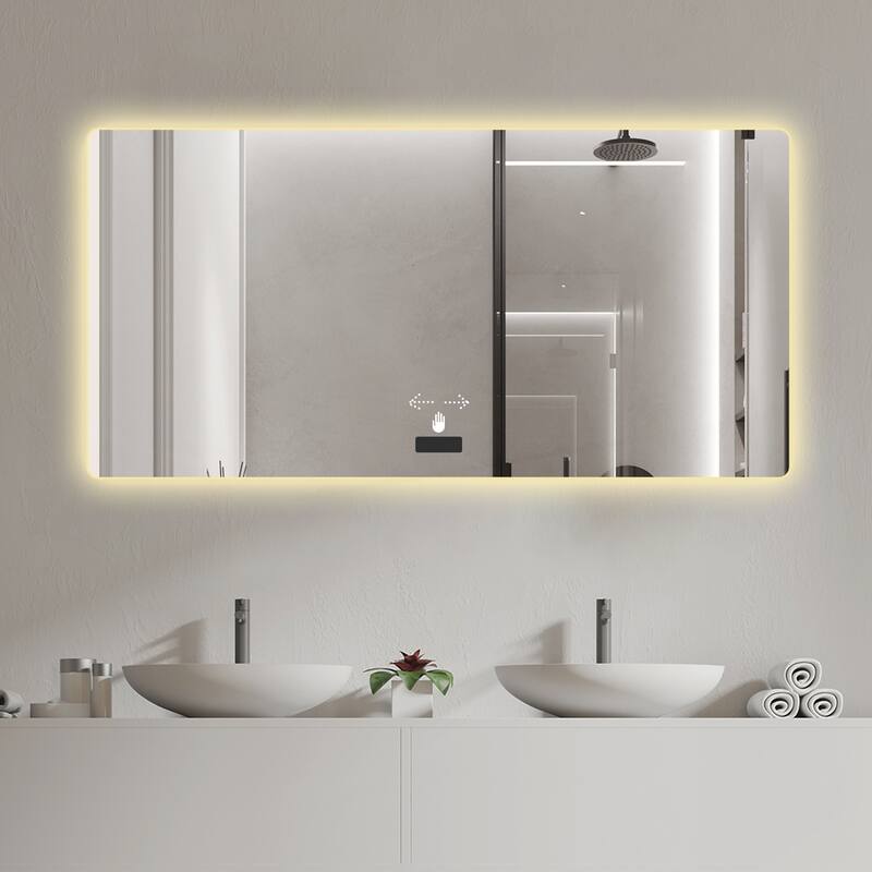 Wall mounted LED lighting mirror