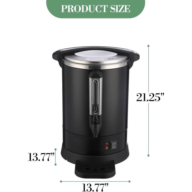 Large Stainless Steel Coffee Urn with Double Wall Insulation