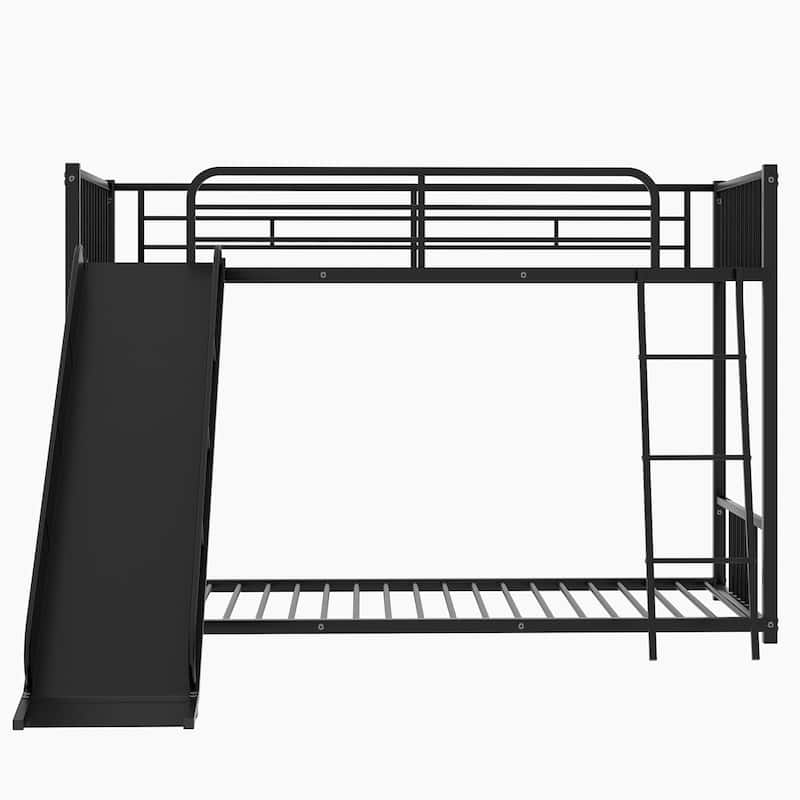 Merax Metal Twin over Twin Bunk Bed with Slide