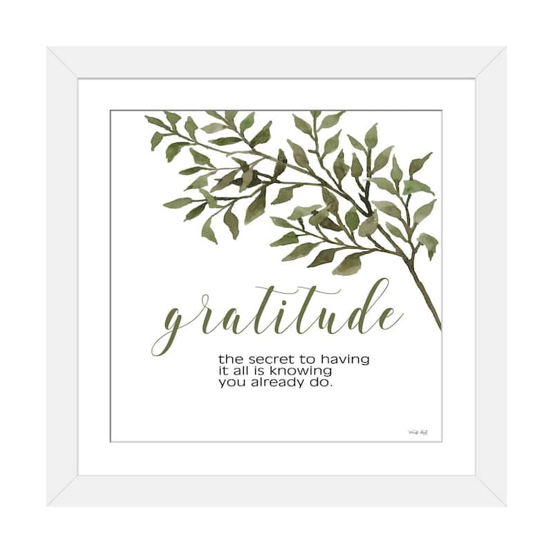 iCanvas "Gratitude" by Cindy Jacobs - White - 16x16x1