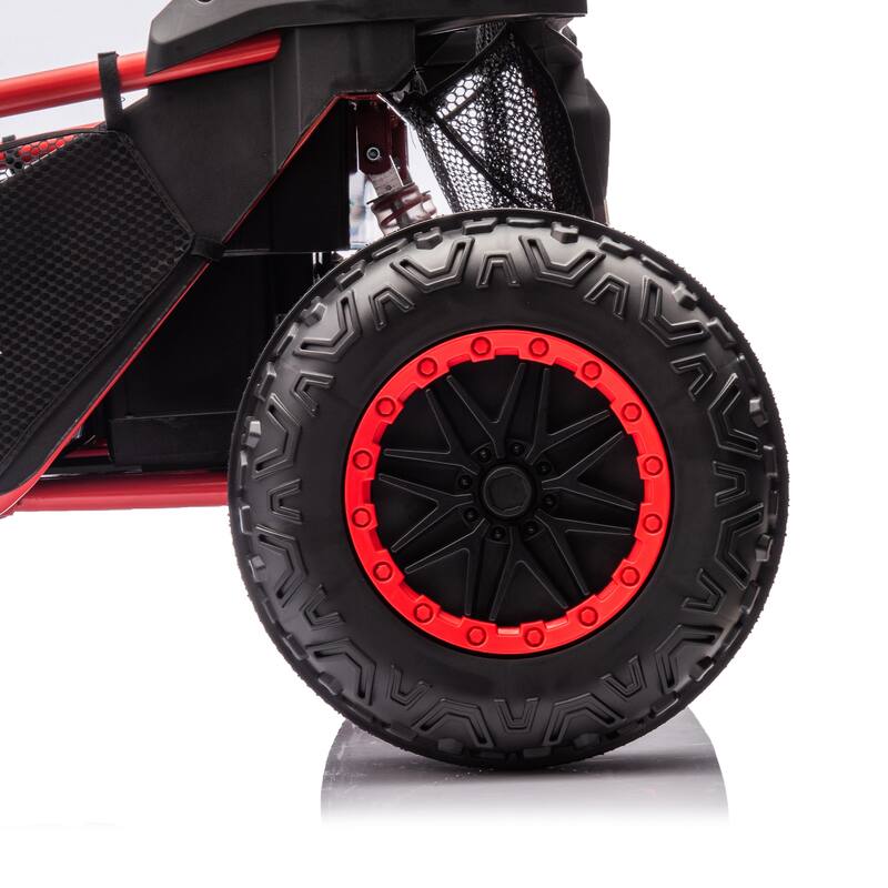 24V Kids UTV Ride-On Car with 400W Power, Four-Wheel Suspension, Bluetooth, and Remote Control.