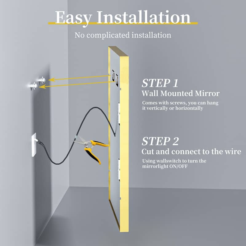 Gold Aluminium Alloy Frame Illuminated LED Bathroom Mirror