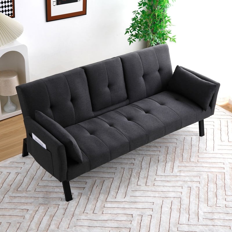 70" Cotton And Linen Cushion Sofa