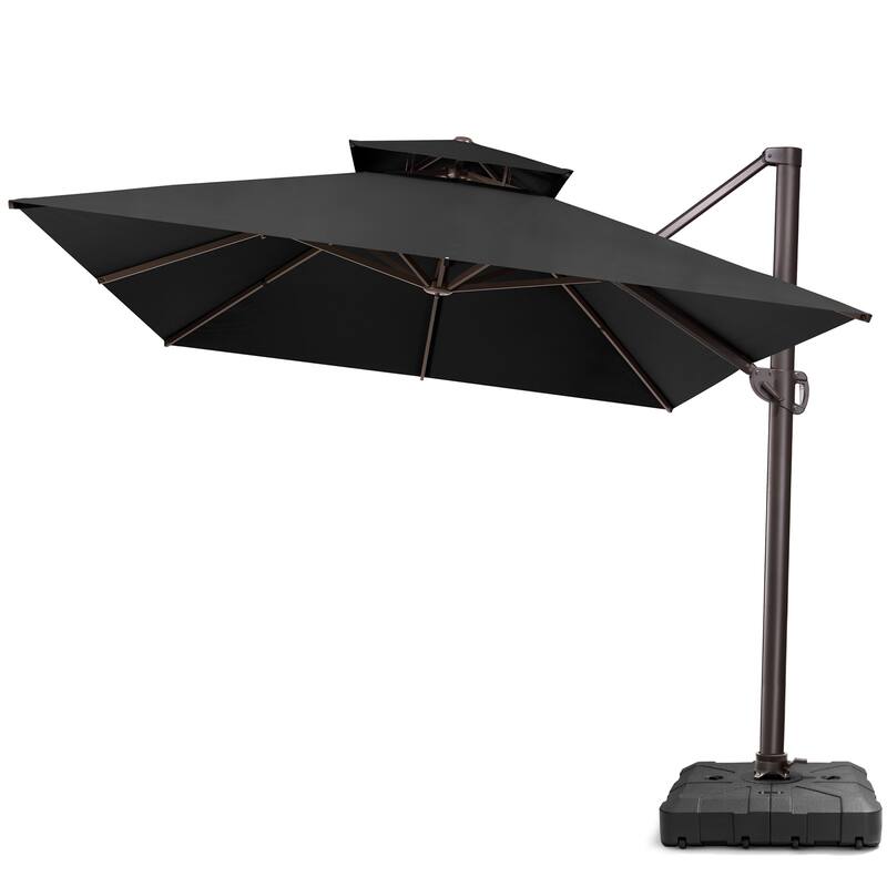 Pellebant 10 X 13 Feet Outdoor Cantilever Umbrella with Base