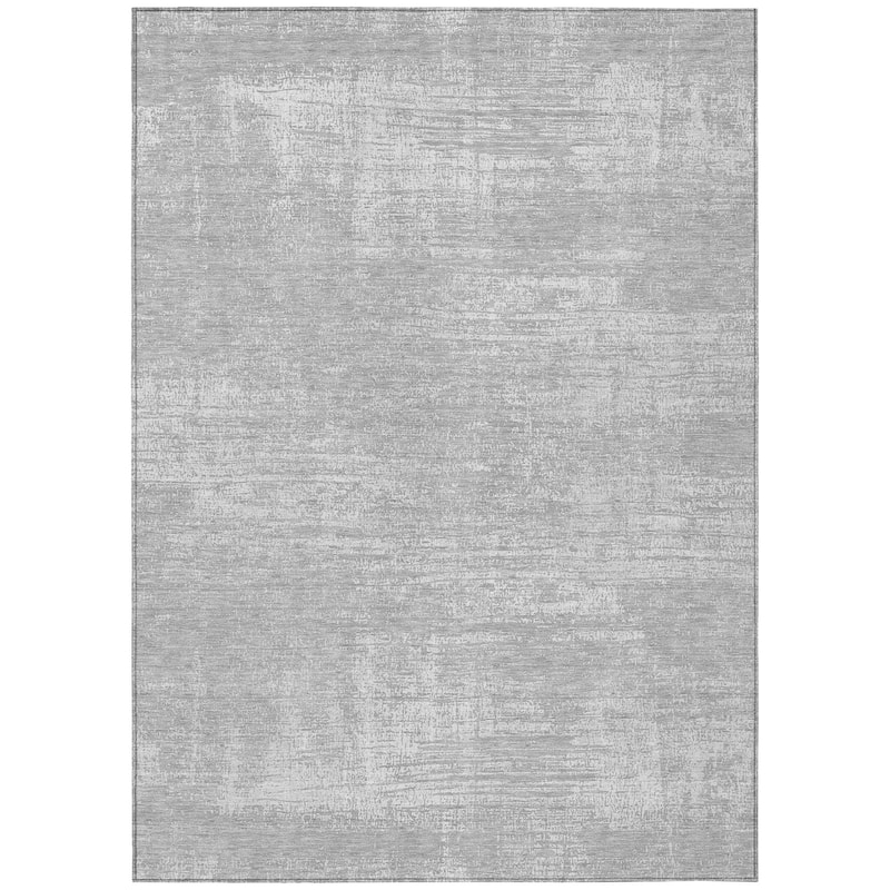Machine Washable Indoor/ Outdoor Chantille Abstract Solid Rug