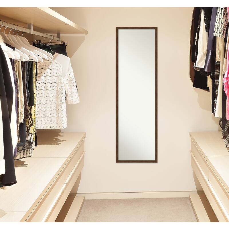 Non-Beveled Wood Full Length On The Door Mirror - Carlisle Frame - Outer Size: 15 x 49 in