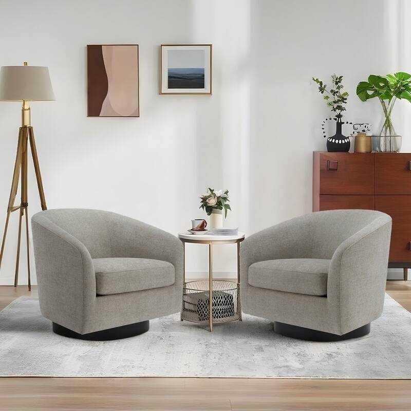 UIXE 360° Swivel Barrel Accent Chair Armchair For Living Room