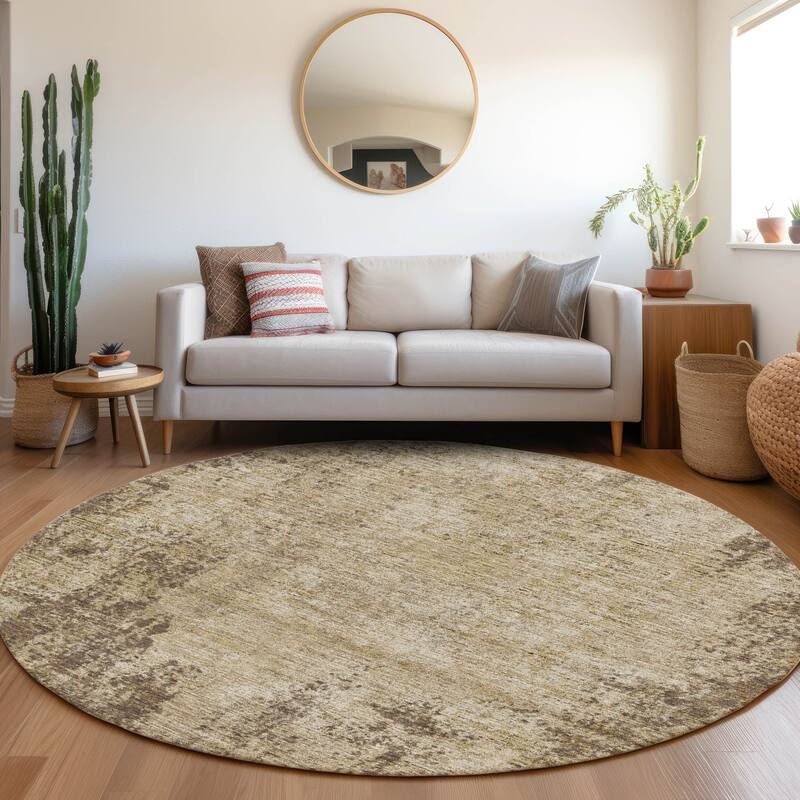 Premium Washable Super Soft Solid Casual Mayfield Rug - Brown - 8' x 8'