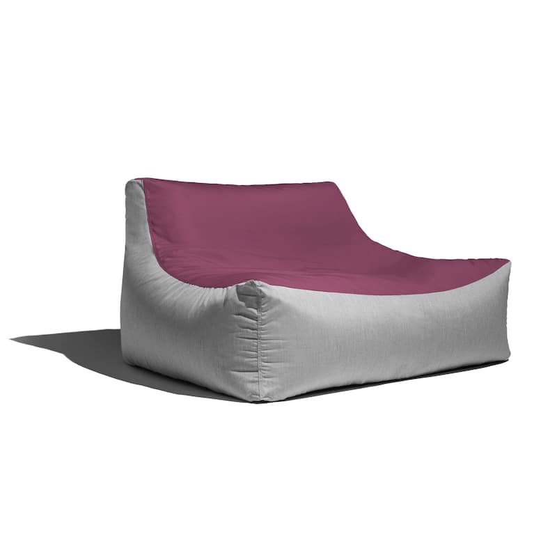 Jaxx Lavista Outdoor Bean Bag Loveseat / Modern Patio Sofa - iris-granite