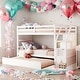 preview thumbnail 36 of 47, Modren Multifunctional Twin Over Twin Bunk Bed With Twin Size Trundle and 3 Storage Stairs For Bedroom,Dorm,Adults,Kids White